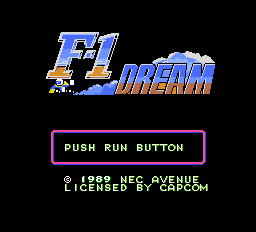 F-1 DREAM title screen for PC Engine